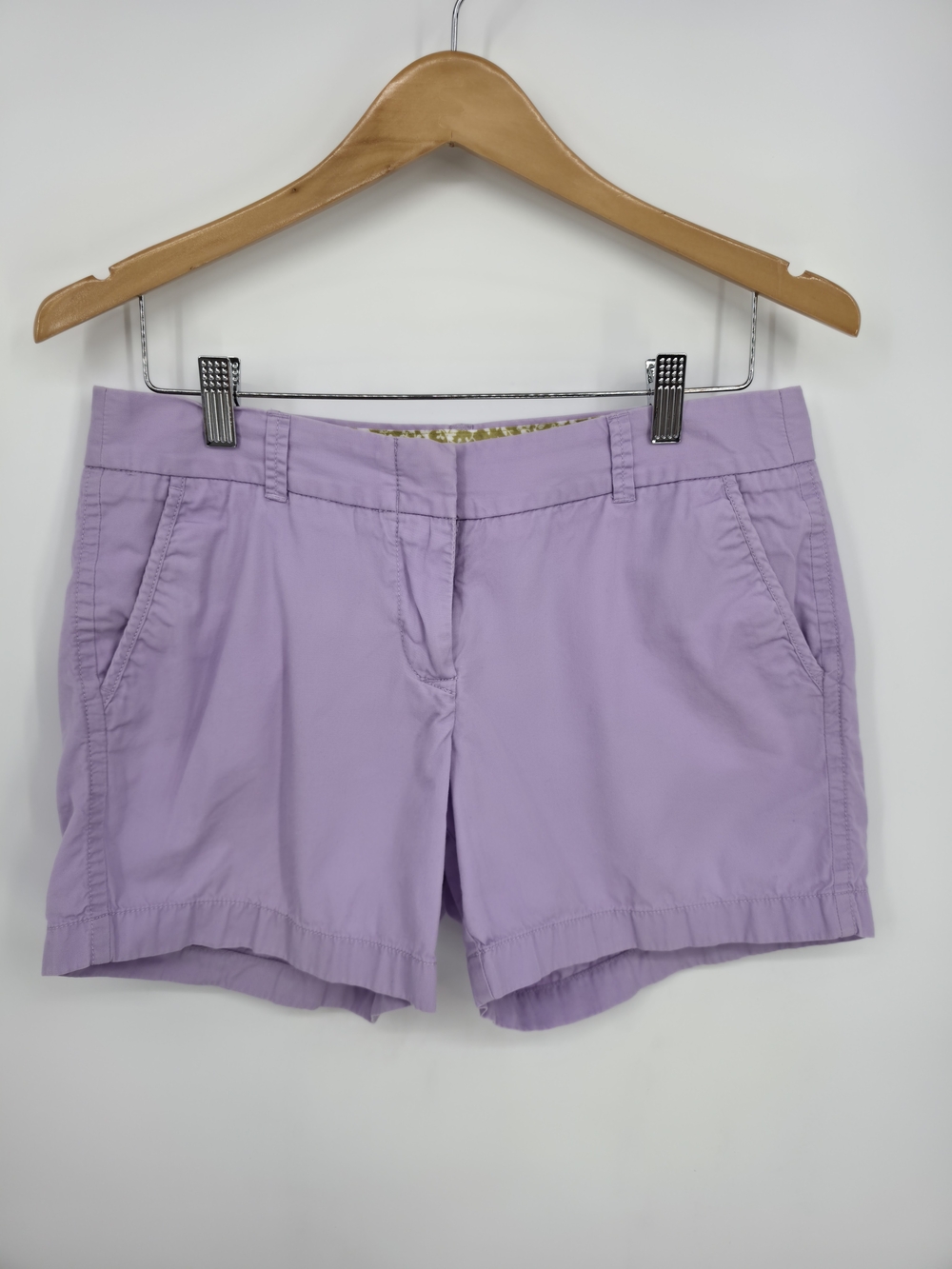 J.Crew Broken In Chino Lavender Cotton Shorts Women Size 6 Coastal Prep Summer - Picture 2 of 4